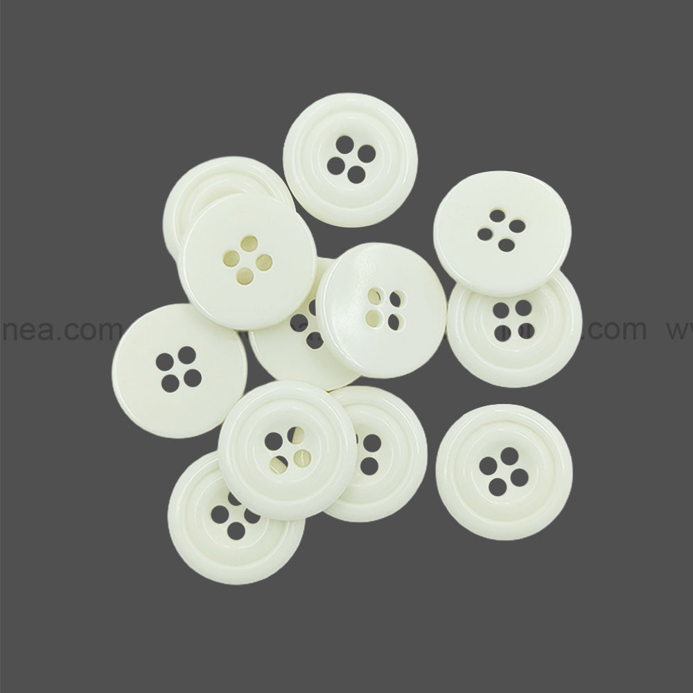 Decorative 4-Hole Double Rim Polyester Button