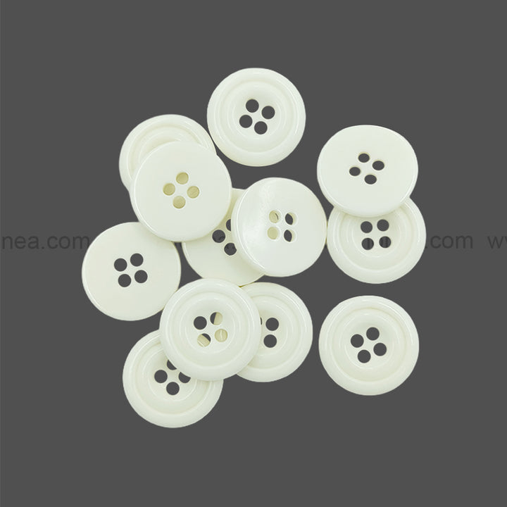Decorative 4-Hole Double Rim Polyester Button