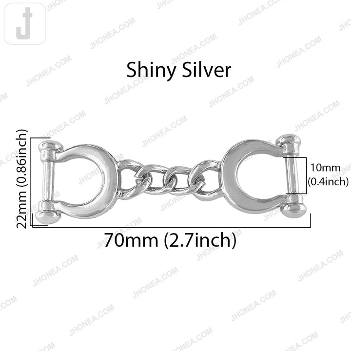 Stylish Shiny Finish Handcuffs Design Decorative Shoe Buckle
