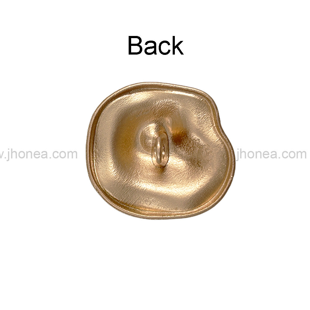 Uneven Round Shape Matte Finish Shank Metal Buttons