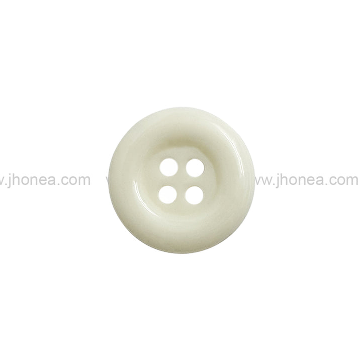 Classic Off-White Round Shape 4-Hole Polyester Buttons