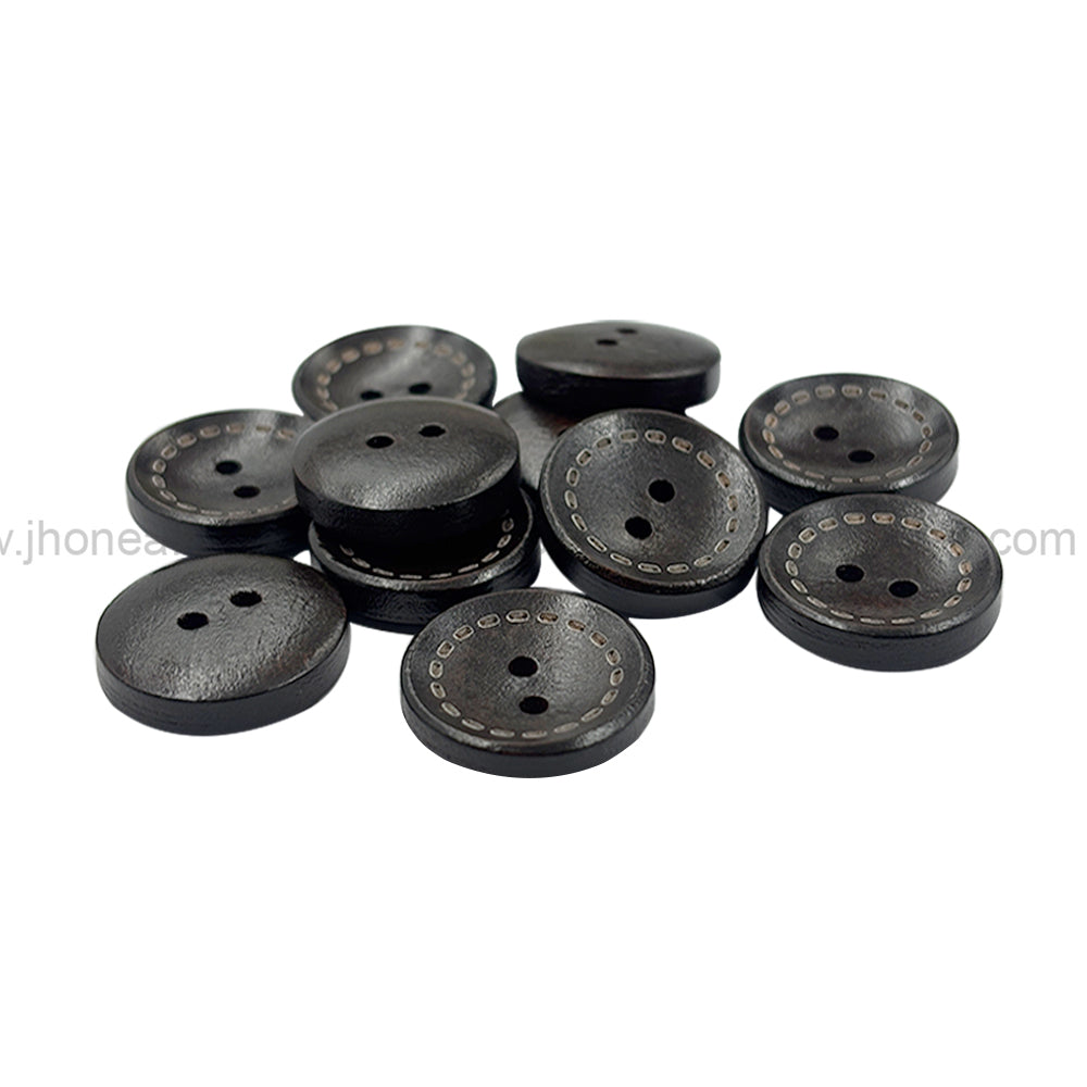 Round Shape 2-Hole Classic Hollow Wooden Buttons