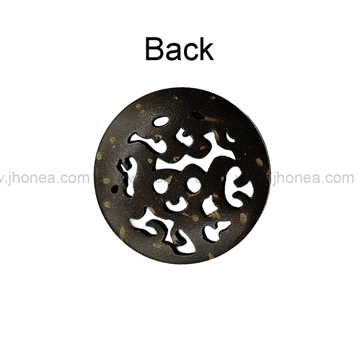 Beautiful Round Shape 2 Hole Cutwork Design Coconut Shell Buttons