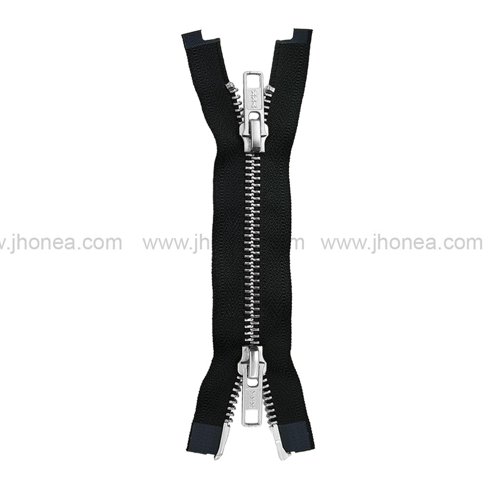 YKK #5 Silver Teeth Premium Two Way Metal Zipper for Jackets