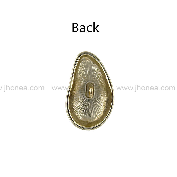 Elegant Smooth Bean-Shaped Shiny Metal Loop Buttons