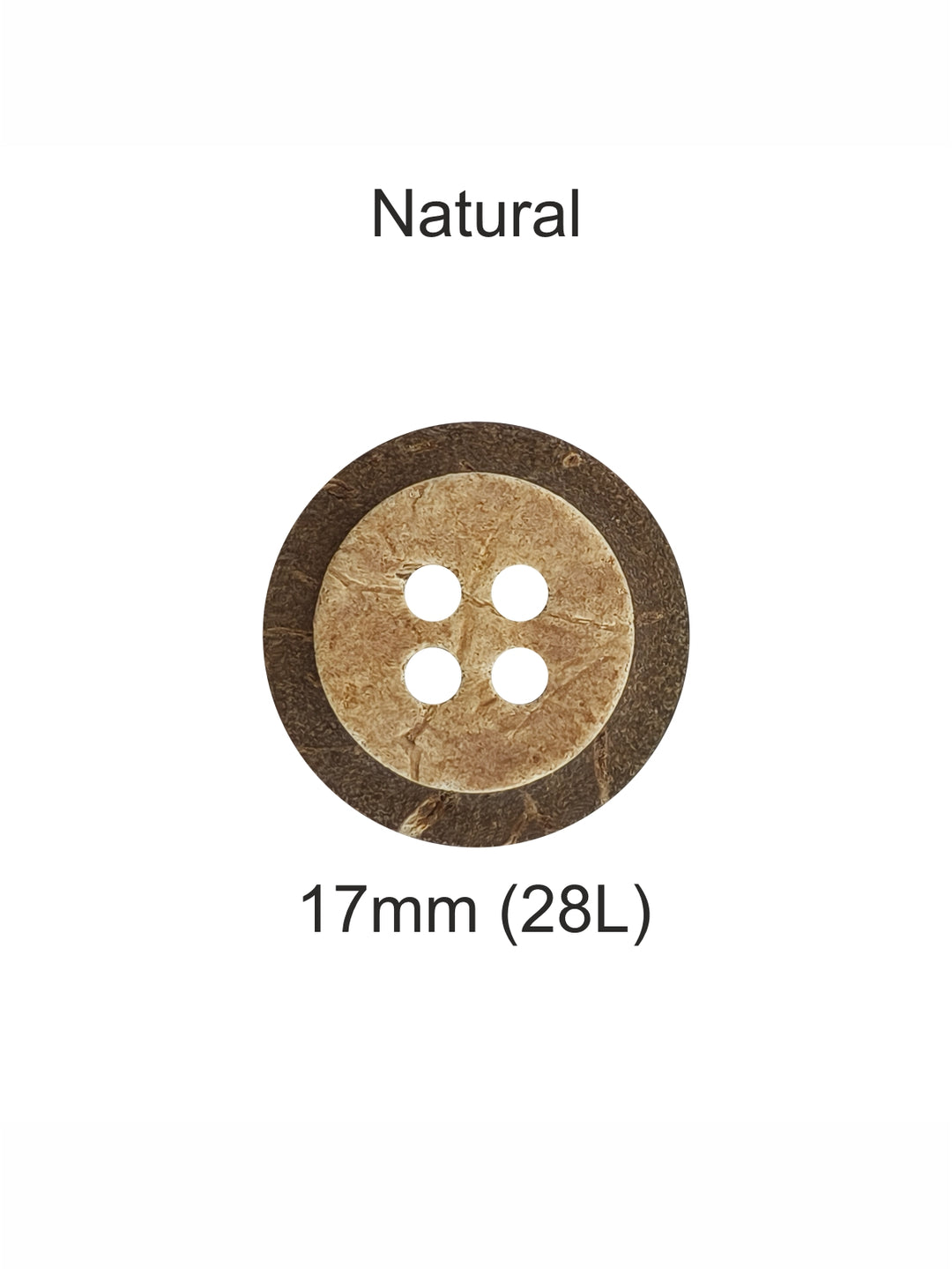 Natural Coco 4-Hole Wooden Buttons for Sewing and Crafts
