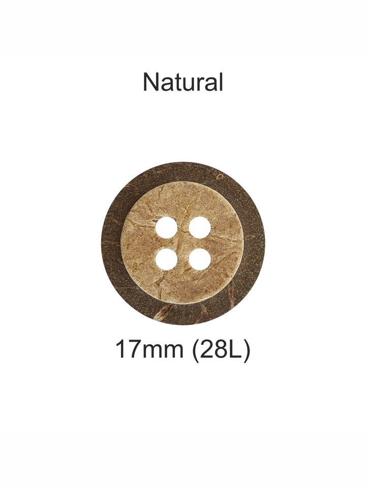 Natural Coco 4-Hole Wooden Buttons for Sewing and Crafts