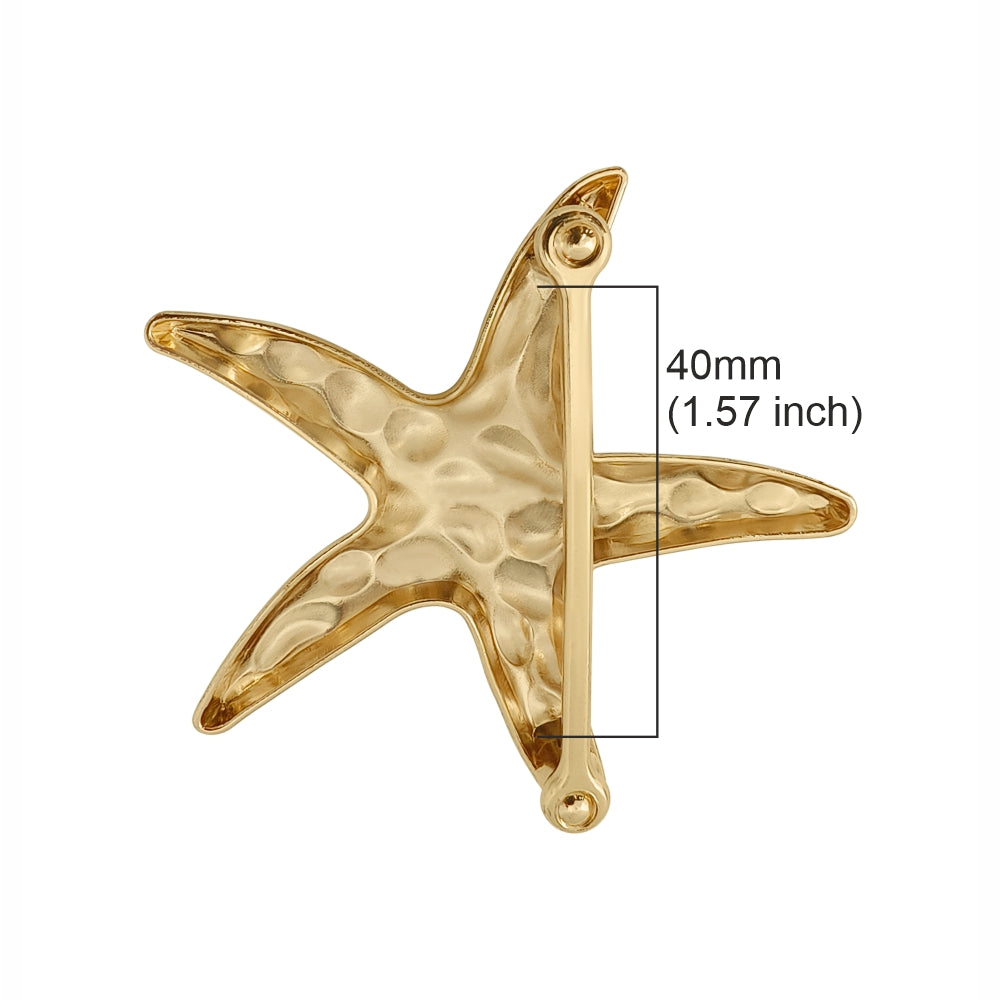Texture Finish Gold Starfish Design Fancy Slide Belt Buckle