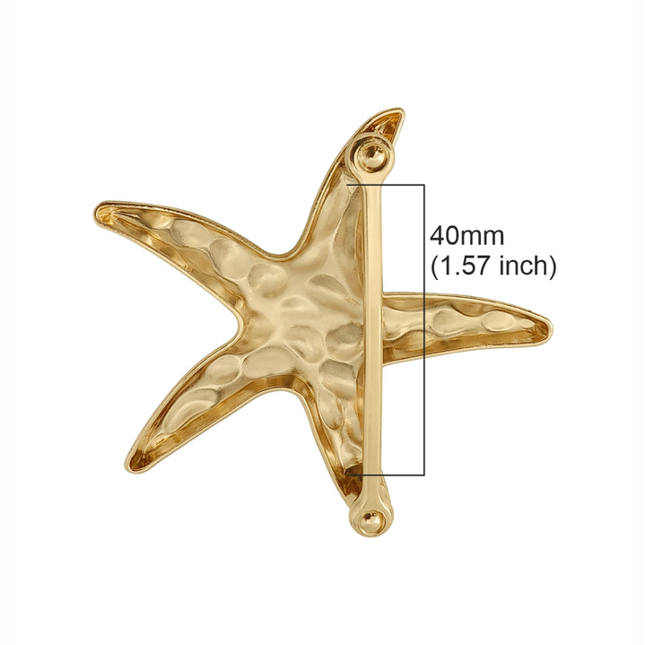 Texture Finish Gold Starfish Design Fancy Slide Belt Buckle