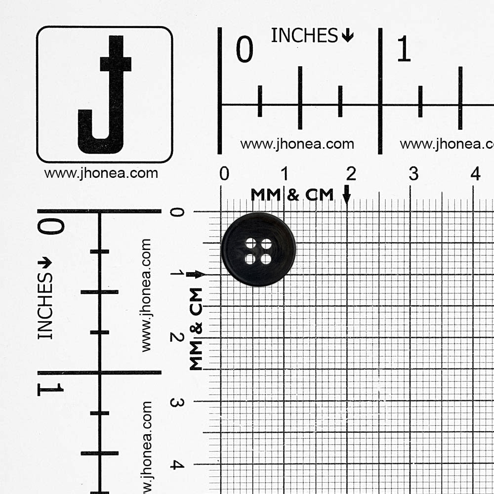 Classic Black Round 4-Hole Kurta Button for Traditional Wear