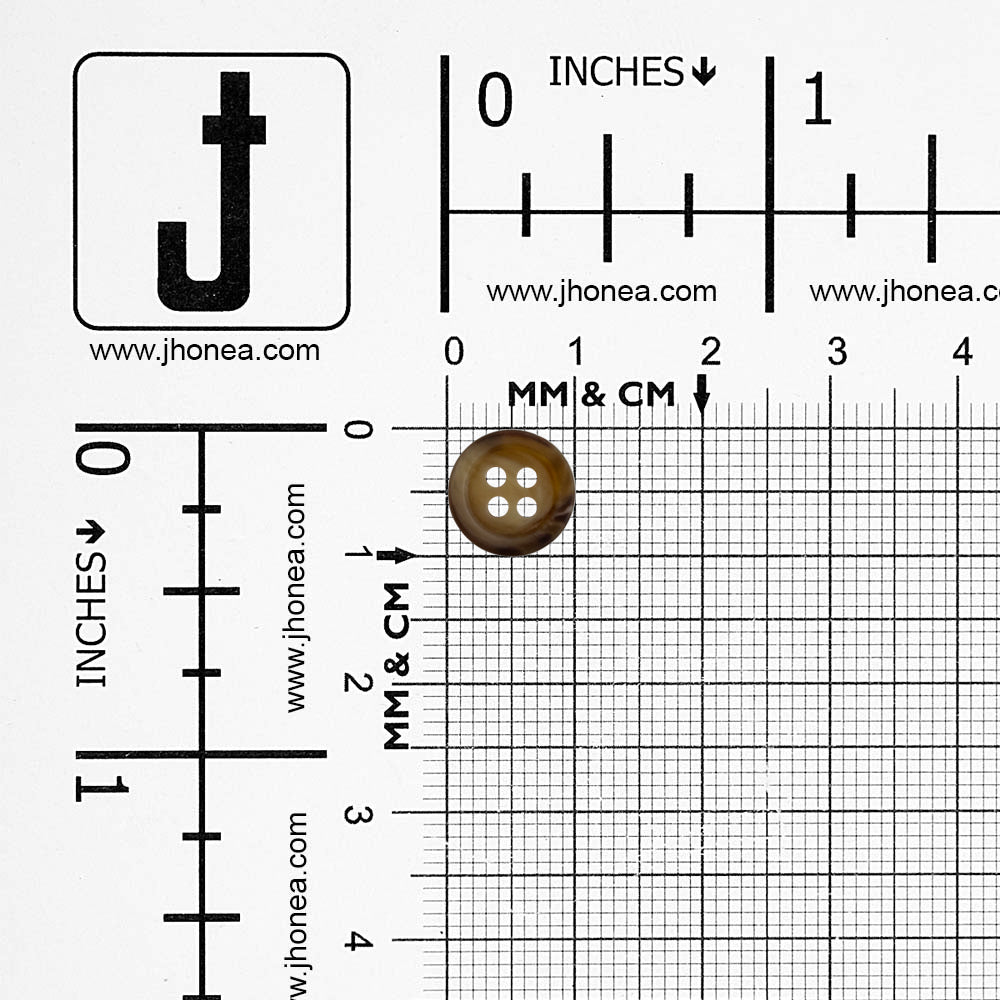 Brown  10mm (16L) Round 4-Hole Buttons for Men/Women/Kids Clothing