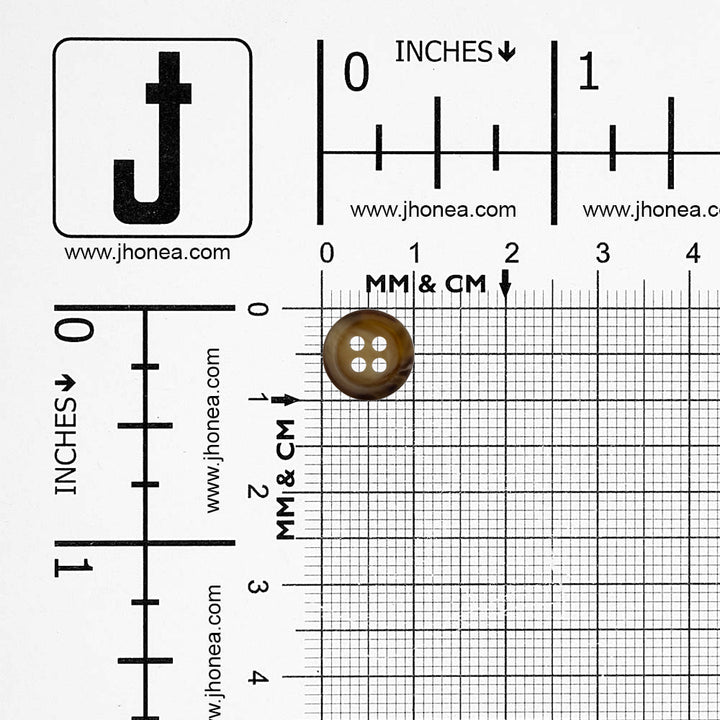 Brown  10mm (16L) Round 4-Hole Buttons for Men/Women/Kids Clothing