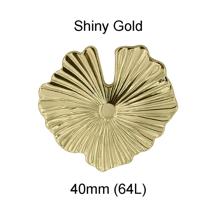 Premium Shiny Leaf Textured Metal Loop Button For Clothing