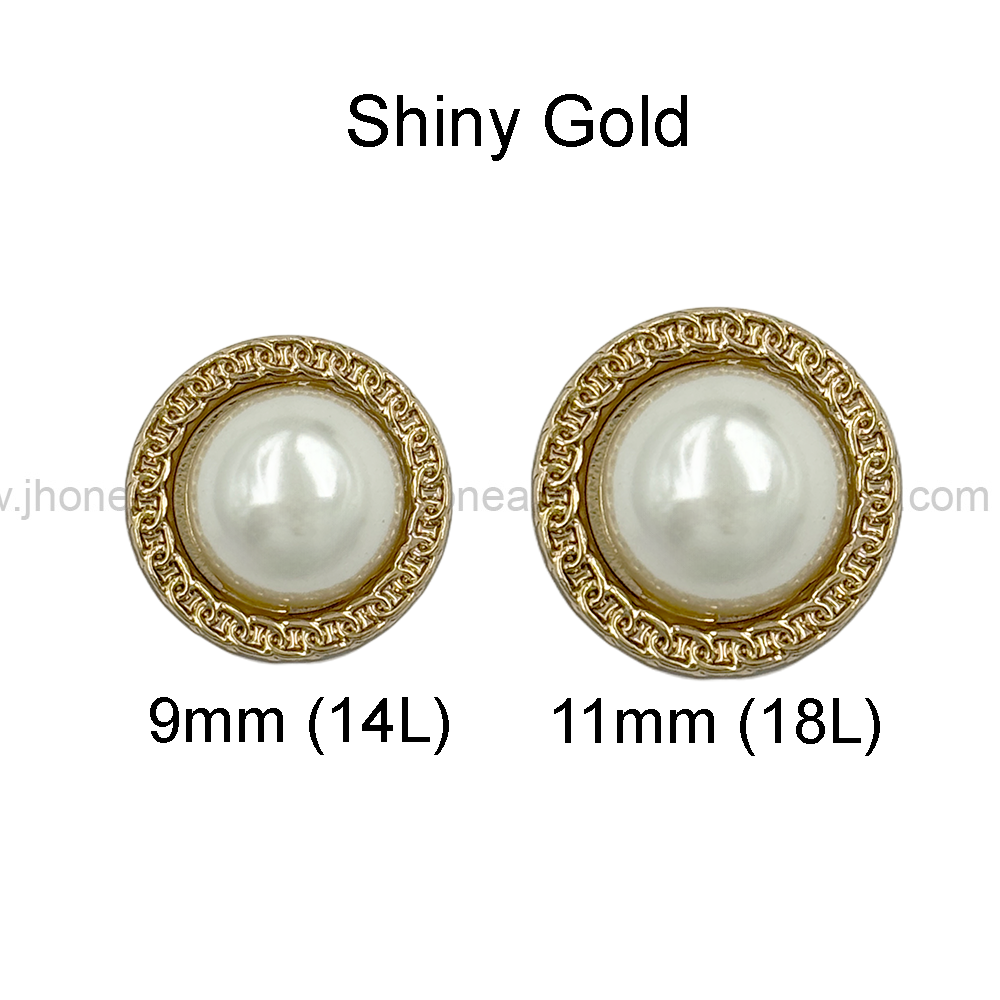 Round Shape with Chain-Like Design Rim Pearl Button