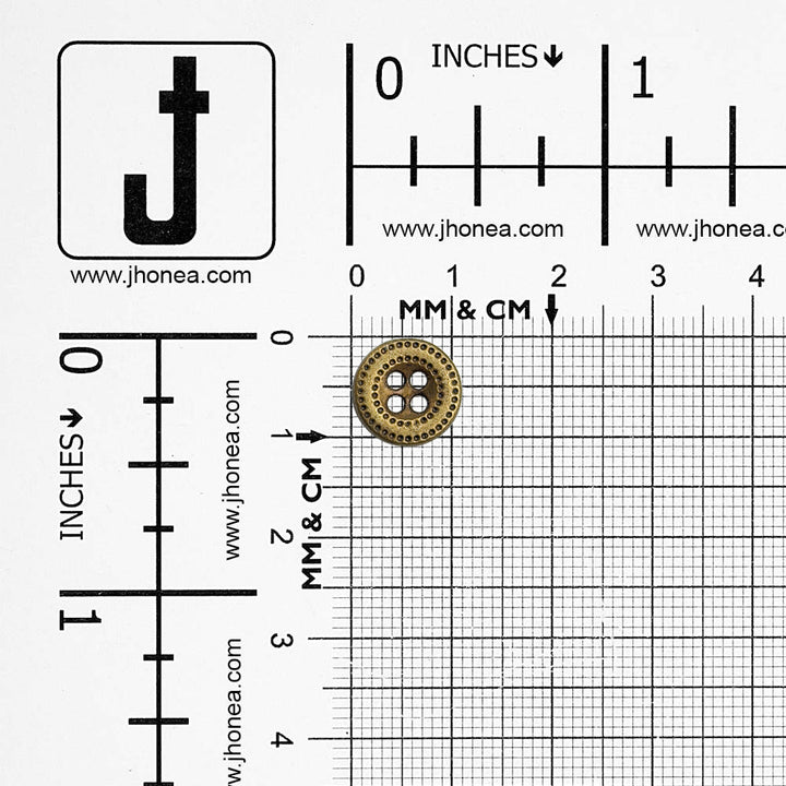 11mm Decorative 4-Hole Round Shape Metal Buttons