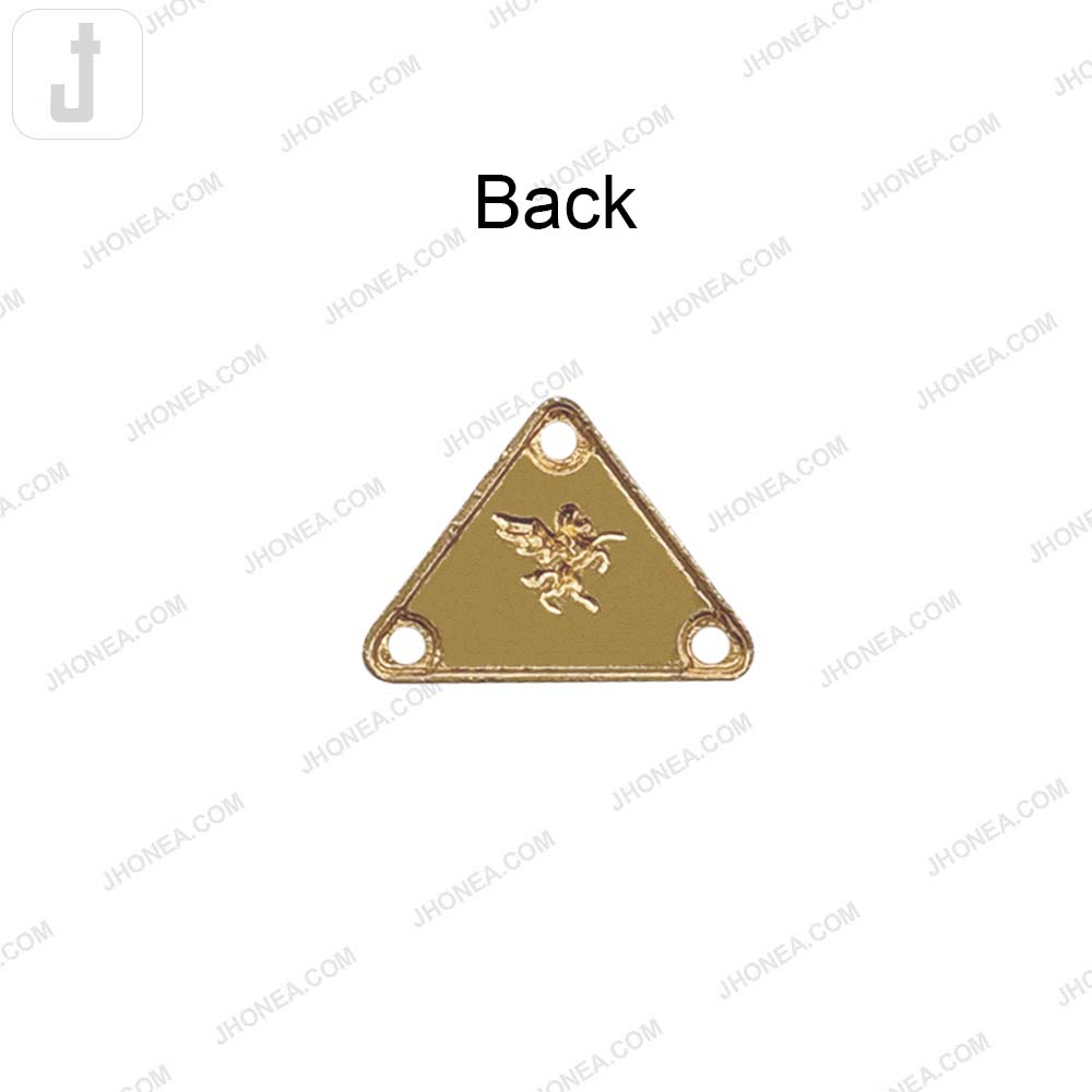 Geometric Triangle Metal Clothing Accessory with Black Enamel Accent