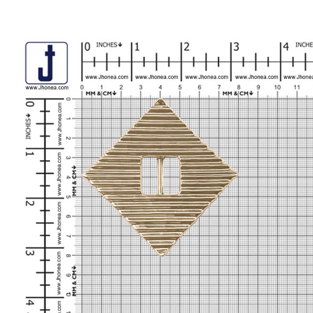 Geometric Shiny Gold Line Texture Metal Buckle for Clothing Accessories