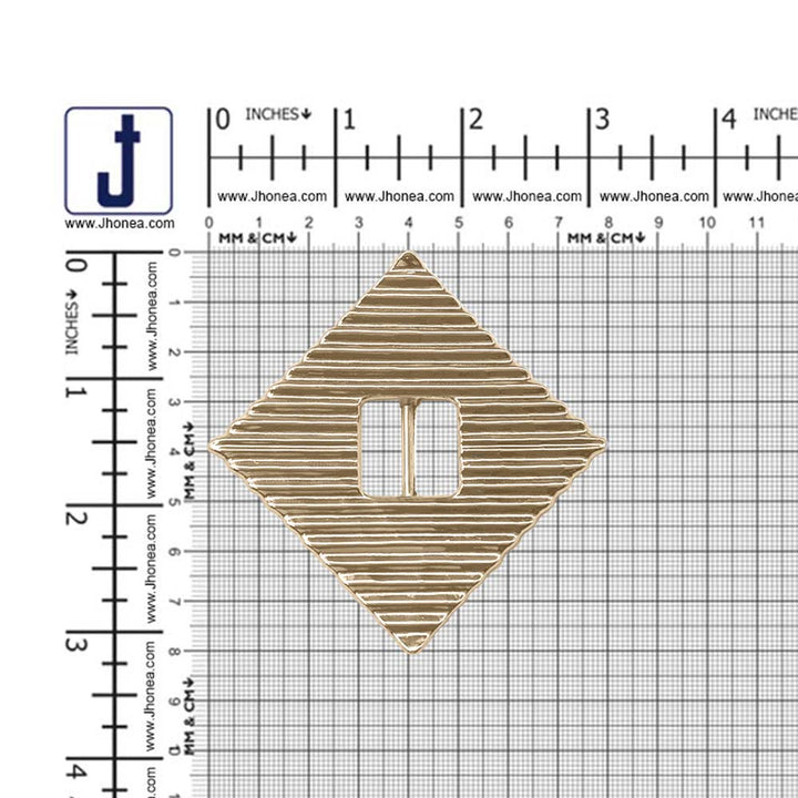 Geometric Shiny Gold Line Texture Metal Buckle for Clothing Accessories