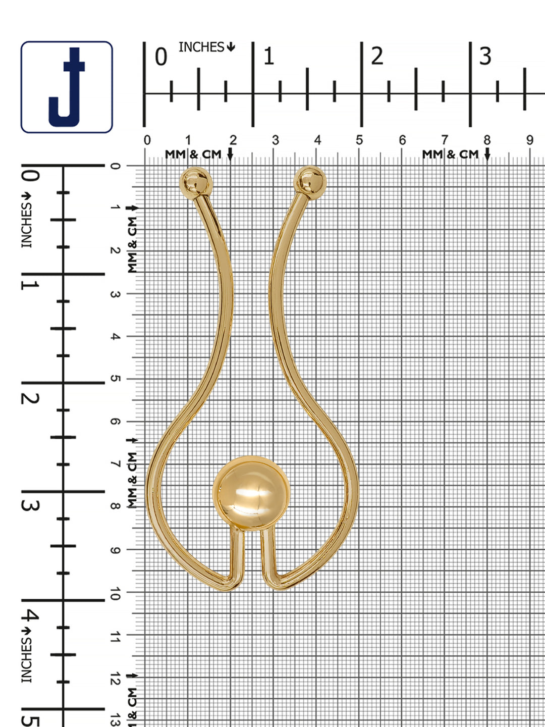 Elegant Curved Gold Buckle with Smooth Symmetrical Design for Belts/Dresses