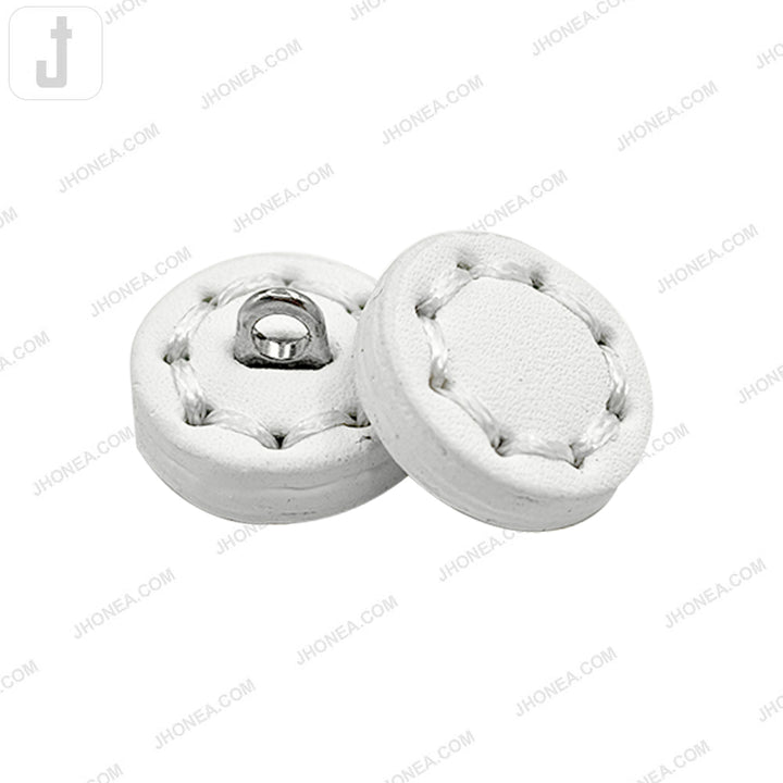 Black and White PU Leather Downhole Loop Buttons