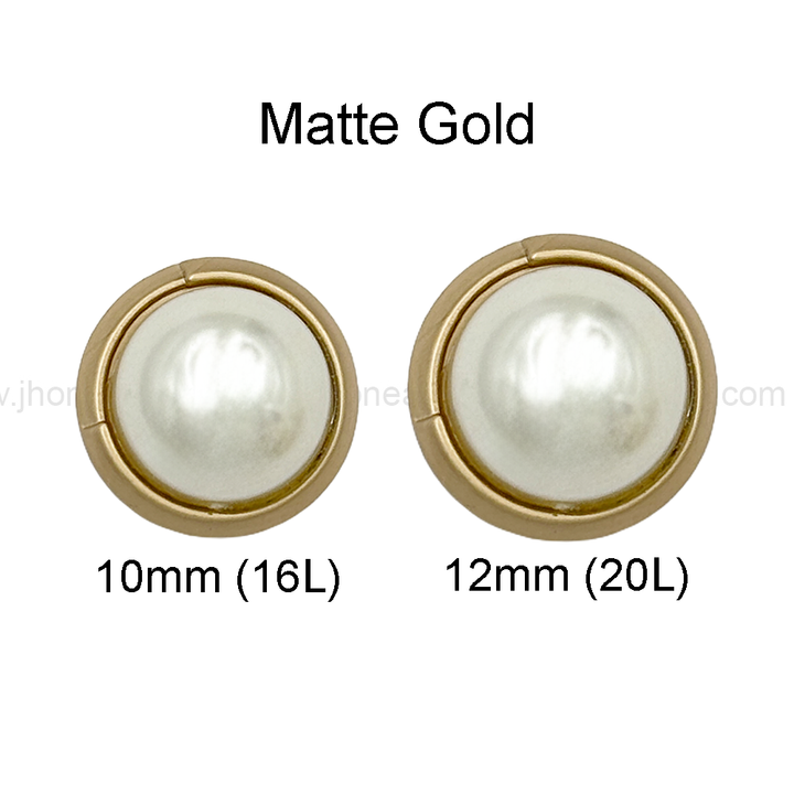 Shiny & Classy Round Shape Premium Quality Pearl Metal Button