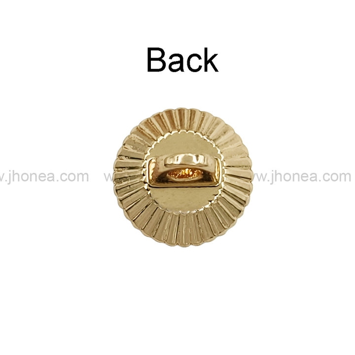 Shiny Gold Round Shape 10mm(16L) Pearl Metal Shank Button