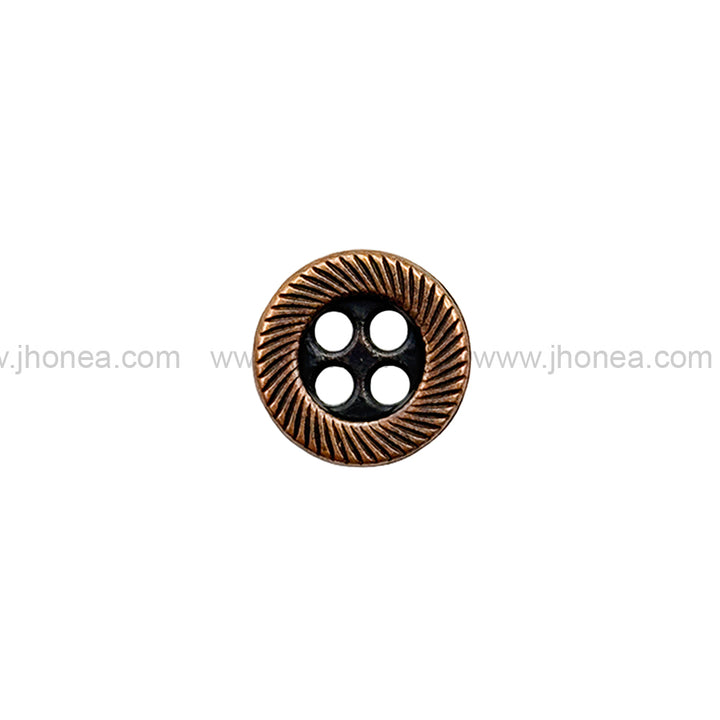 Rounded Rim Antique Copper 4-Hole Shirt/Kurta Metal Buttons