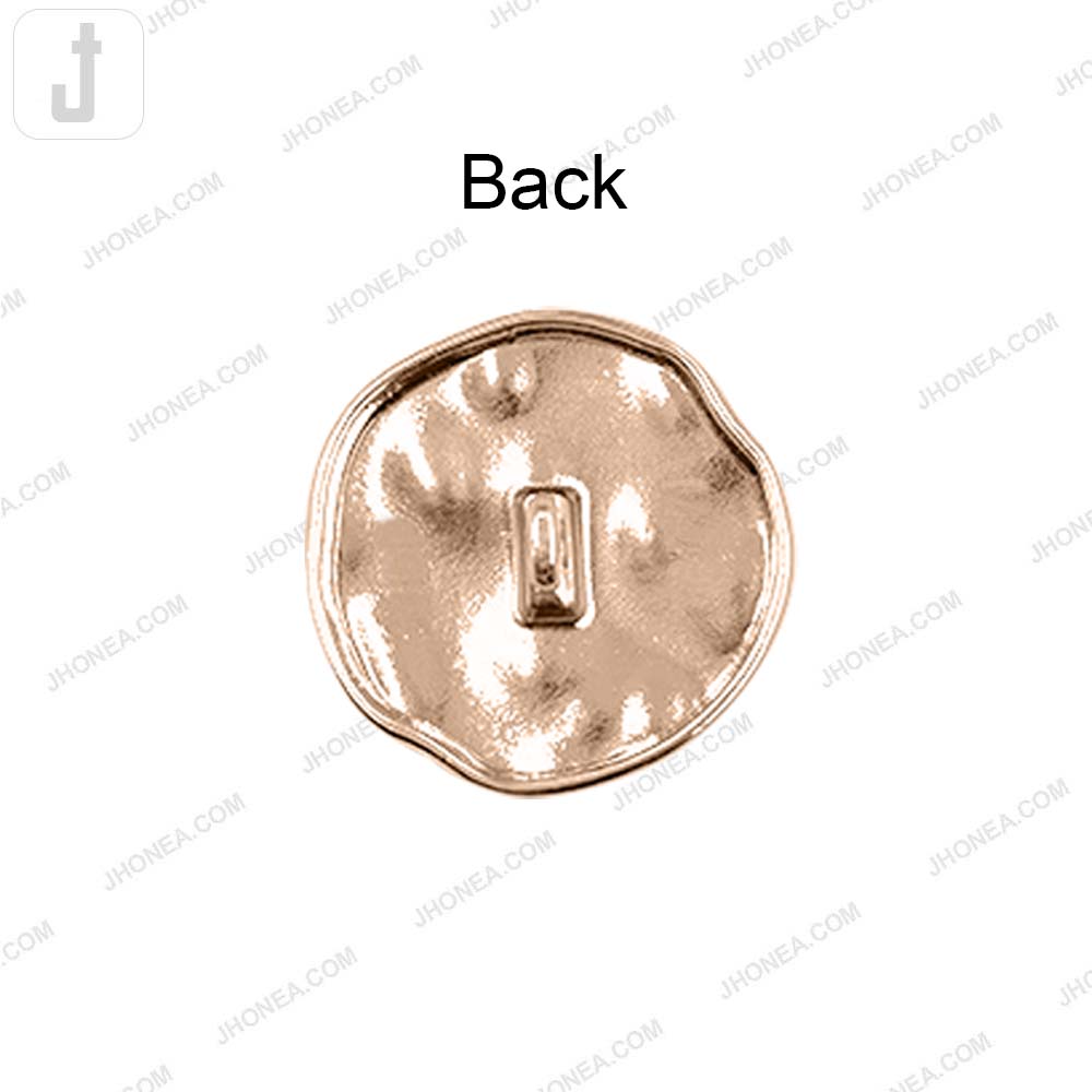 Elegant Round Shape Uneven Surface Shiny Metal Loop Buttons