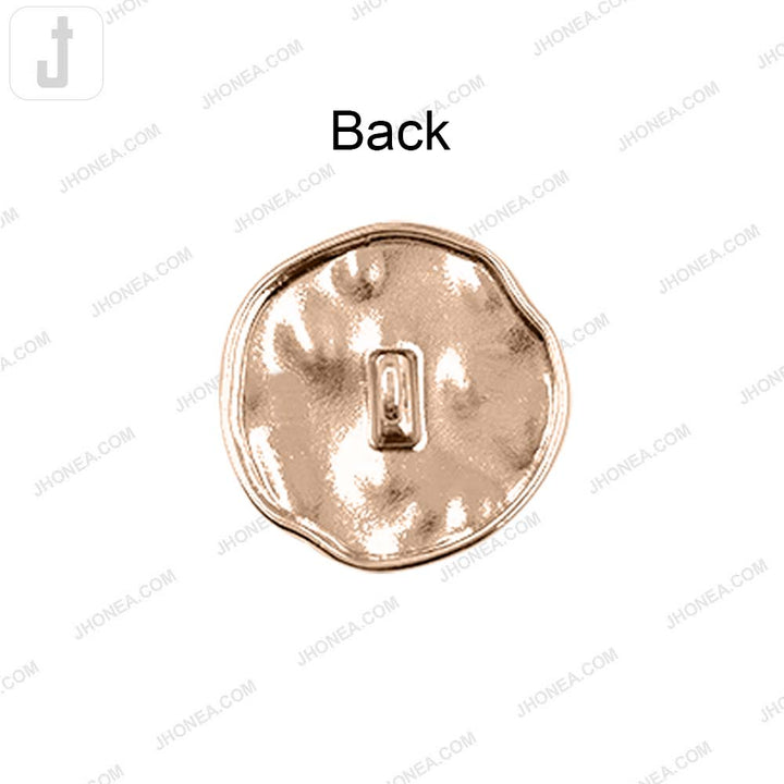 Elegant Round Shape Uneven Surface Shiny Metal Loop Buttons