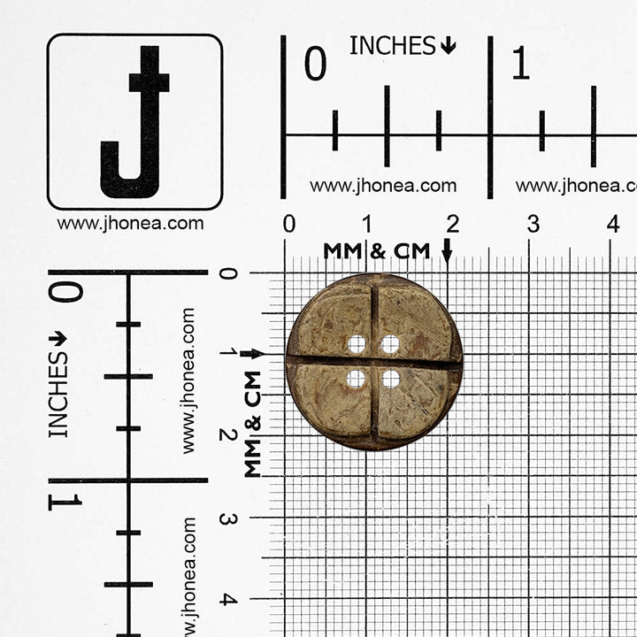 Natural Round 4-Hole Smooth Finish Coco Shell Buttons