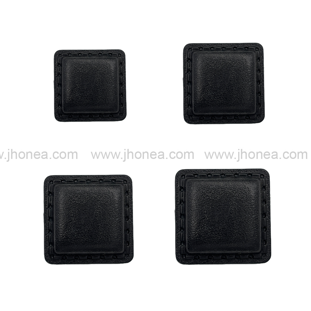 Square Shaped Classic Black ABS Plastic Back Loop Button