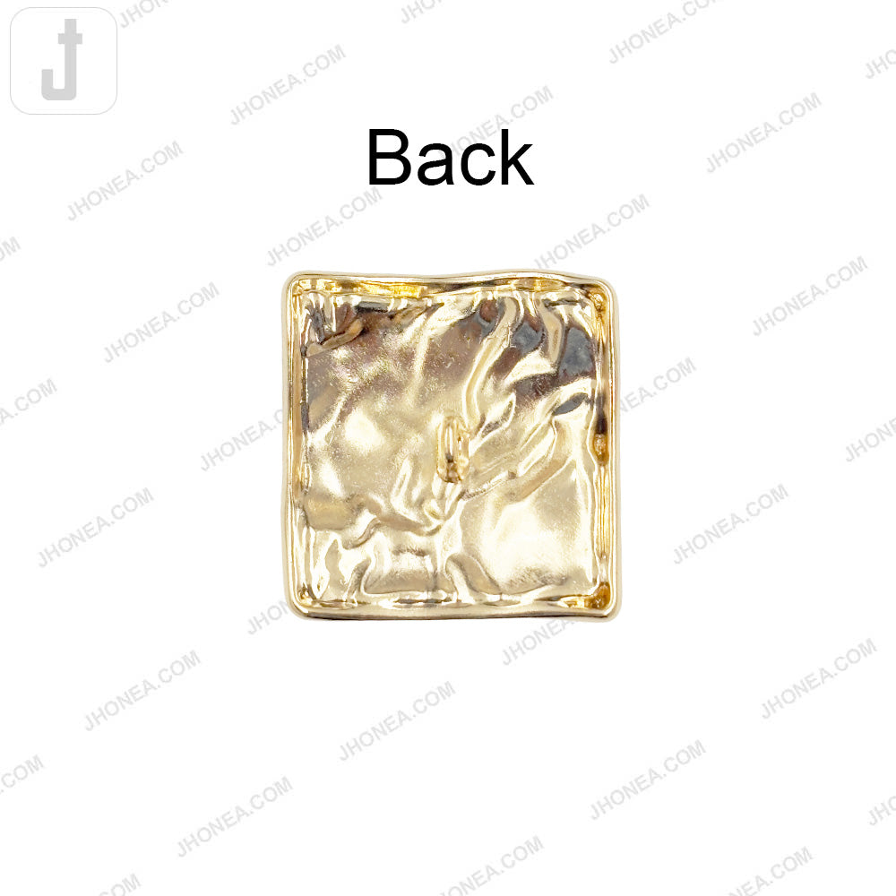Big Size 30mm Square Shaped Designer Metal Buttons for Coats/Jackets