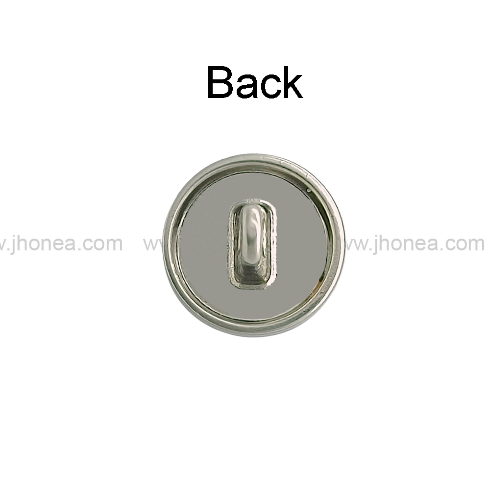 Classic Design Round Shape Matte Silver Shank Metal Button