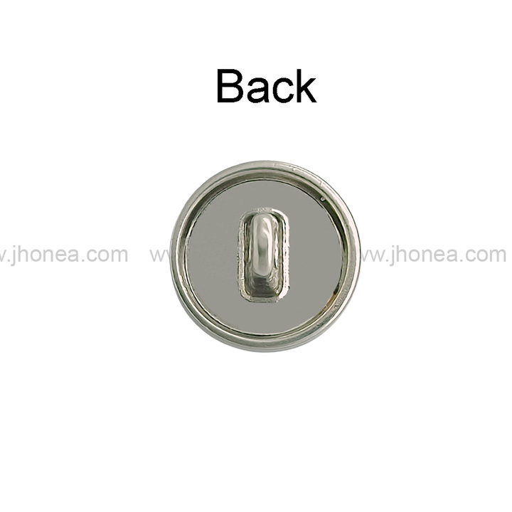 Classic Design Round Shape Matte Silver Shank Metal Button