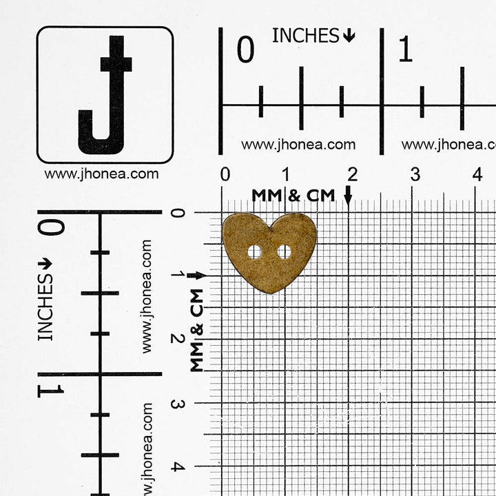 2-Hole Heart Shape Natural Coco Buttons for Sweaters
