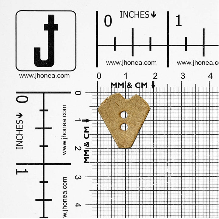 Smooth Finish Heart Shape 2-Hole Natural Coco Buttons