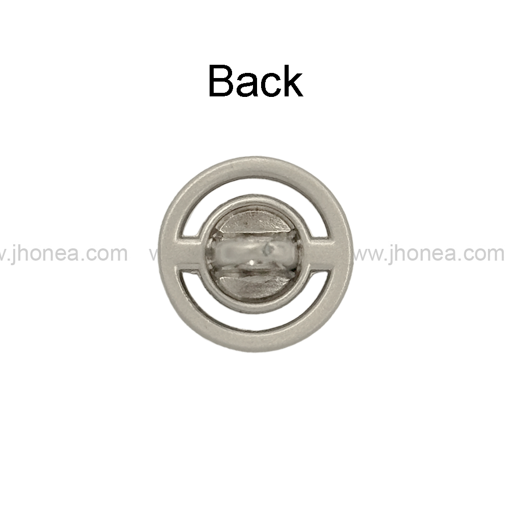 Matte Silver Round Ring Shape Fashionable Shank Button