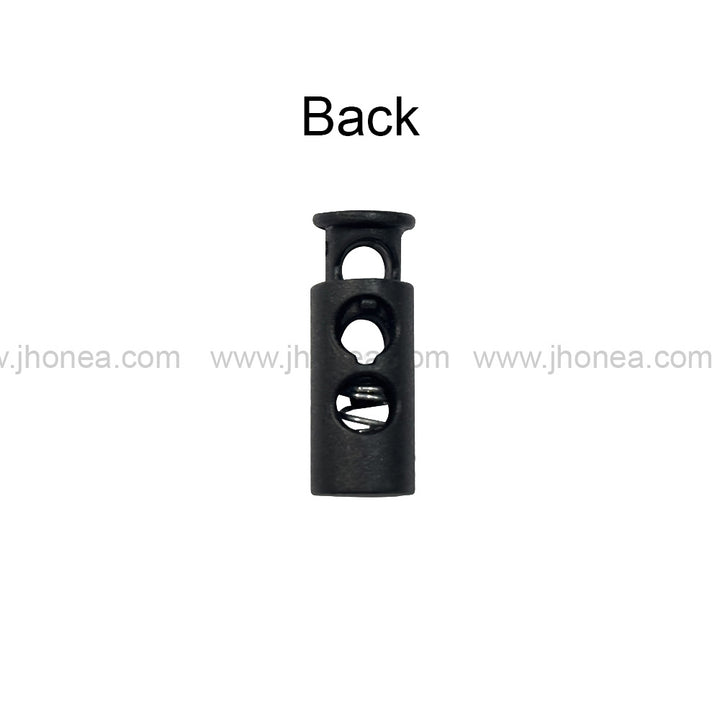 Matte Black Two-Hole Spring Plastic Cord Lock for Hoodies