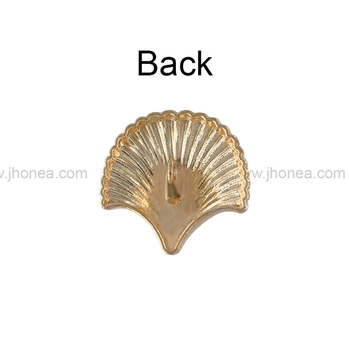 Decorative Sea Shell Shape 25mm(40L) Shank Metal Button