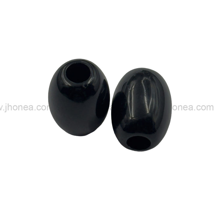 Unique Black and White Oval Polyester Beads for Creative Jewelry Designs