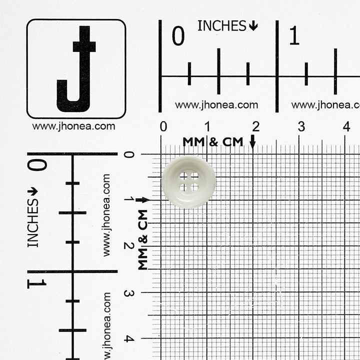 Round Shape 4-Hole Off White Shirt Button