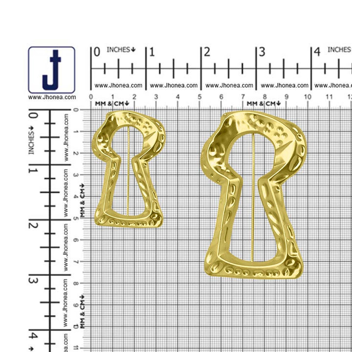 Abstract Statement Matte Gold Keyhole Pin Brooch