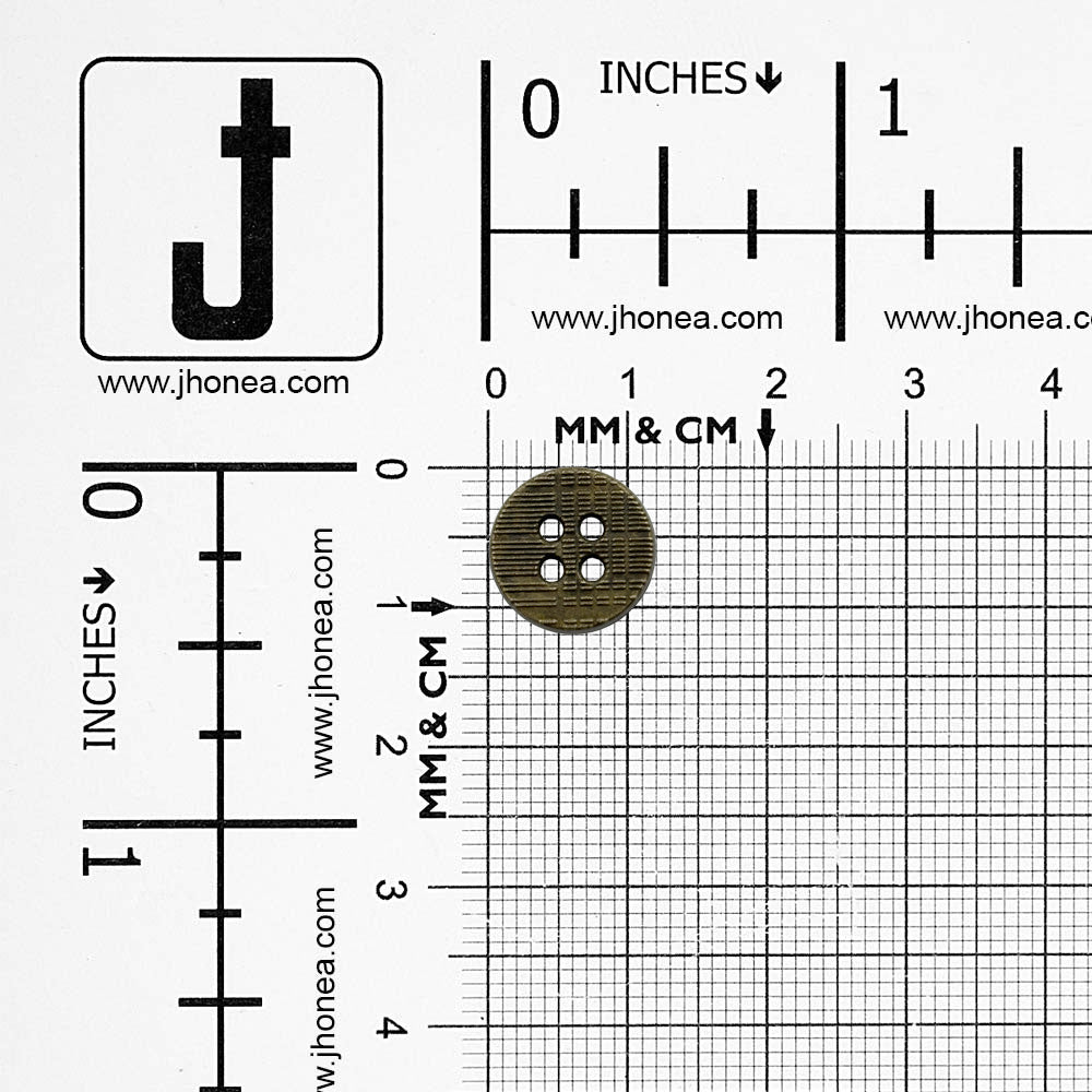 Textured 4-Hole Round Shape Reversible Metal Buttons