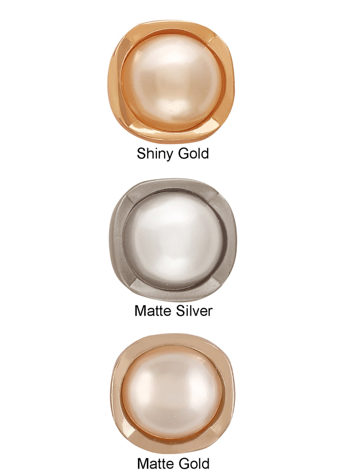 Rounded Square Shape Shiny Pearl Button