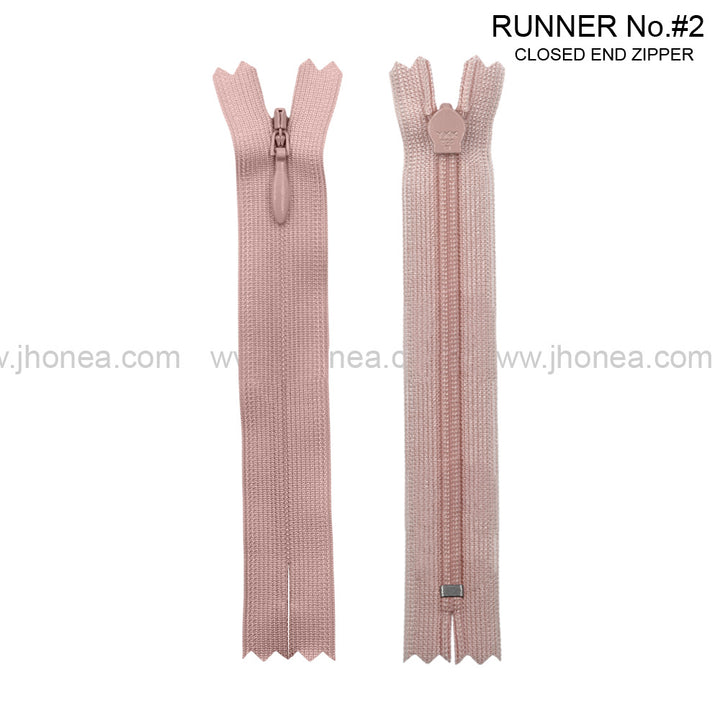 YKK #2 Invisible Closed-End Concealed Zipper 18 Inch Assorted Colors Pack of 60 Pieces