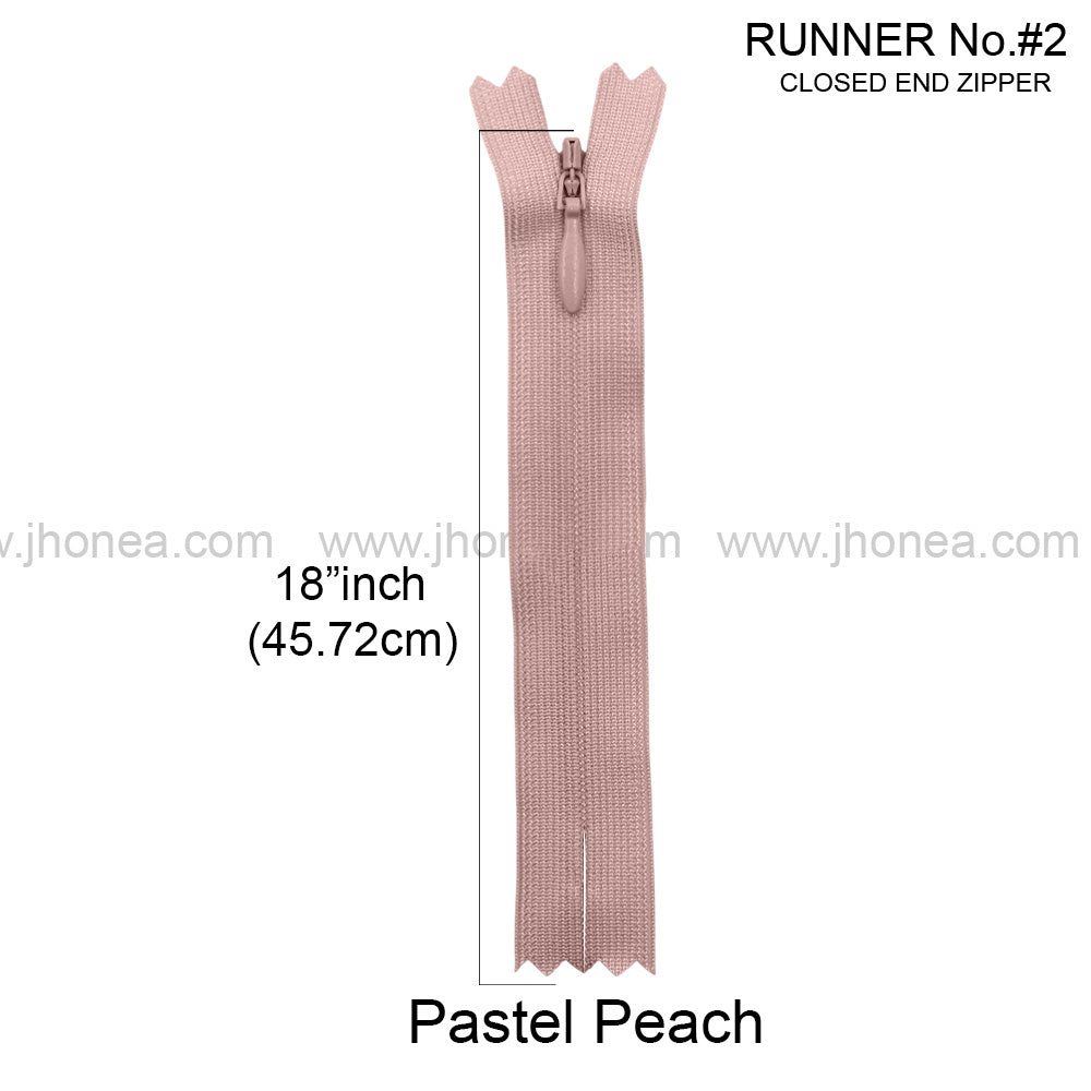 YKK #2 Invisible Closed-End Concealed Zipper 18 Inch Assorted Colors Pack of 60 Pieces