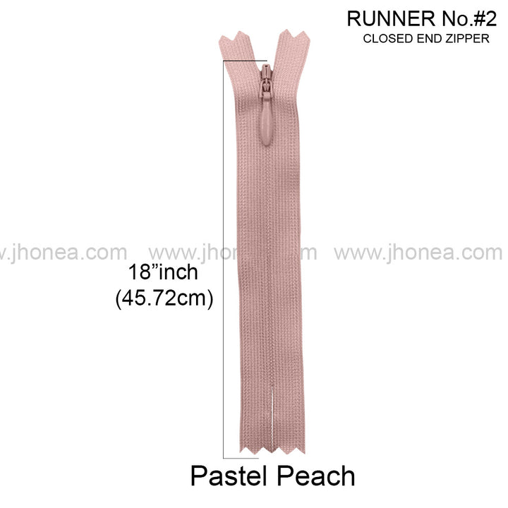 YKK #2 Invisible Closed-End Concealed Zipper 18 Inch Assorted Colors Pack of 60 Pieces