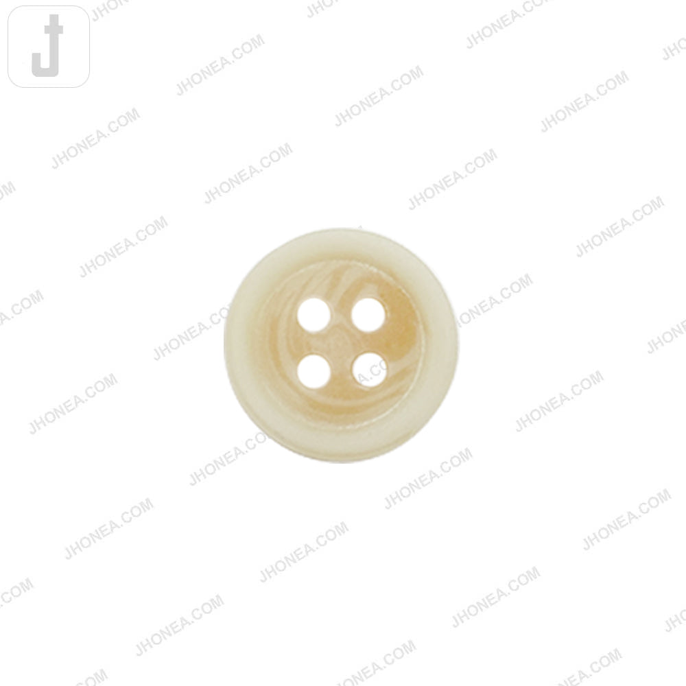Classic Cream Round 4-Hole Polyester Button for Knitwear