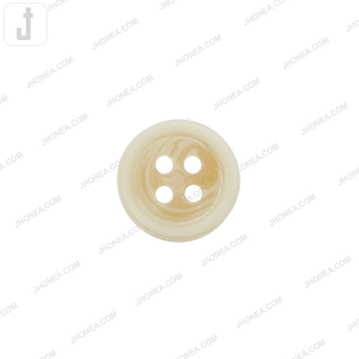 Classic Cream Round 4-Hole Polyester Button for Knitwear