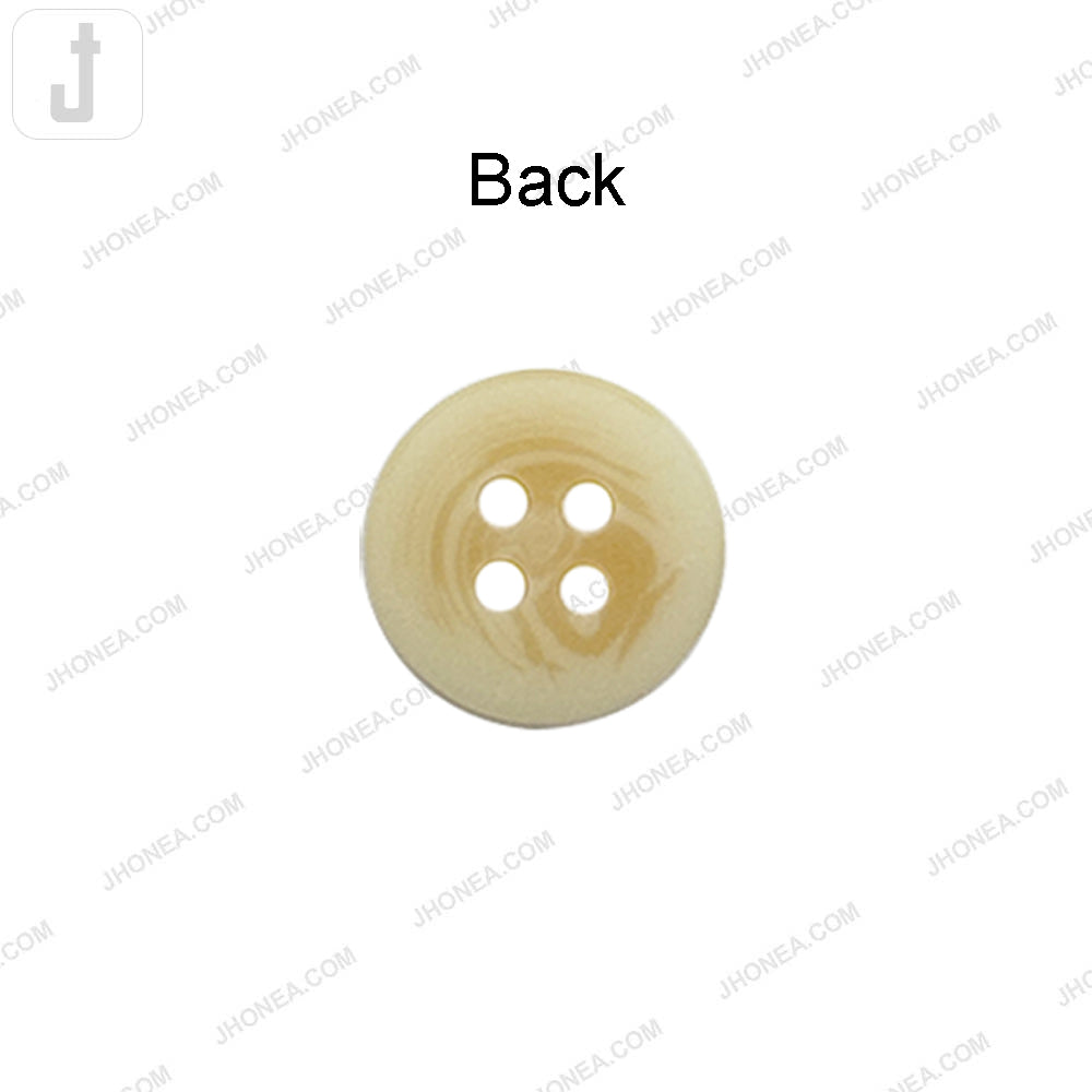 Classic Cream Round 4-Hole Polyester Button for Knitwear